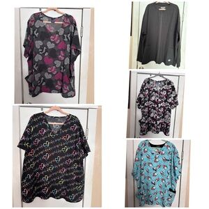 Plus size scrub tops